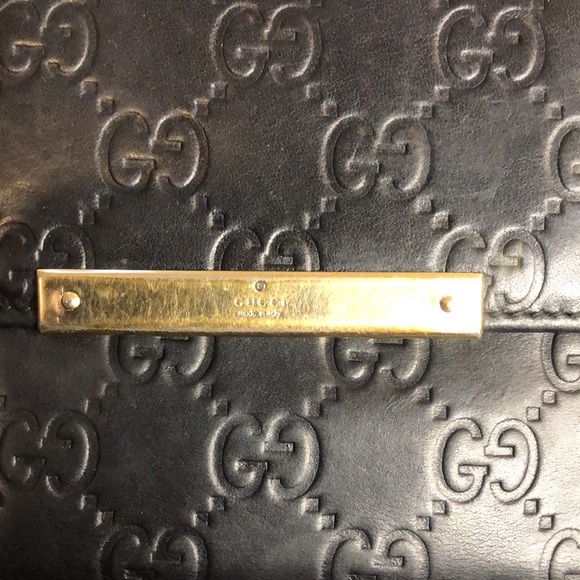 GUCCI Black Lambskin GG Guccismo Bifold Wallet With Billfold Coin Section - Picture 3 of 17